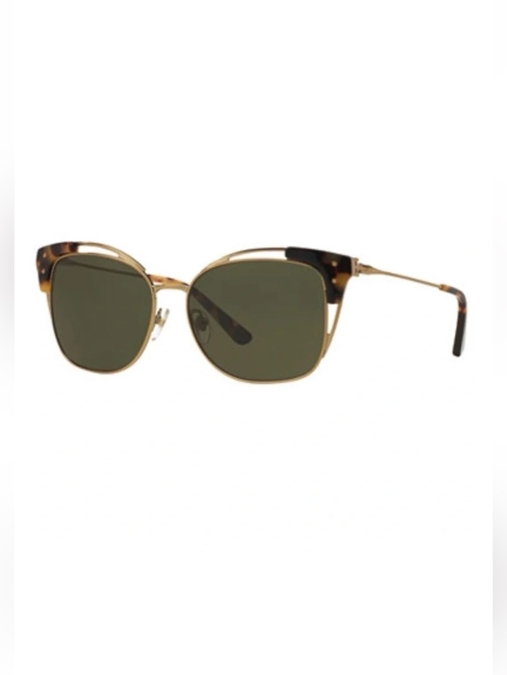 Tory Burch Tortoise Open Metal Frame Sunglasses Cat Eye Style TY6049